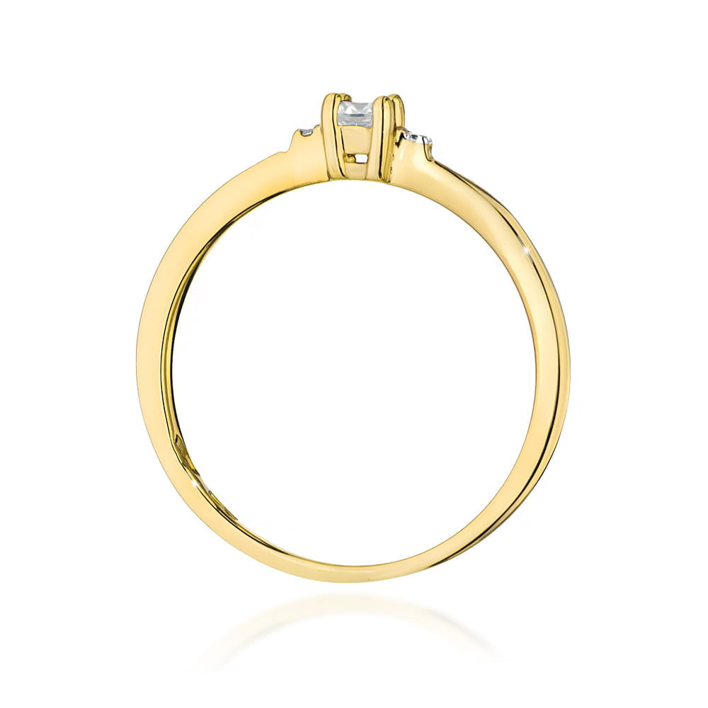 Pierścionek Diament 0,10ct żółte złoto 3 Pierścionek Diament 0,10ct żółte złoto - obrazek 3