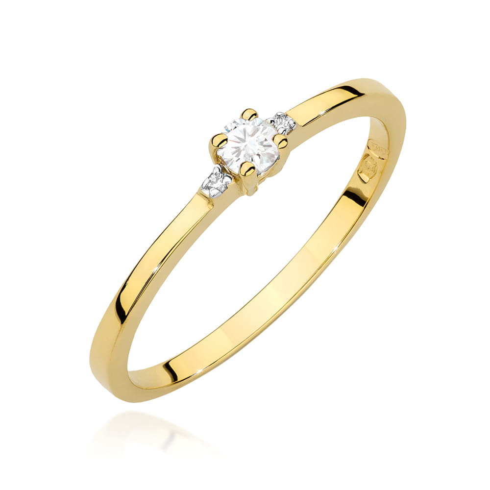 Pierścionek Diament 0,10ct żółte złoto 1 Pierścionek W0464 Diament 0