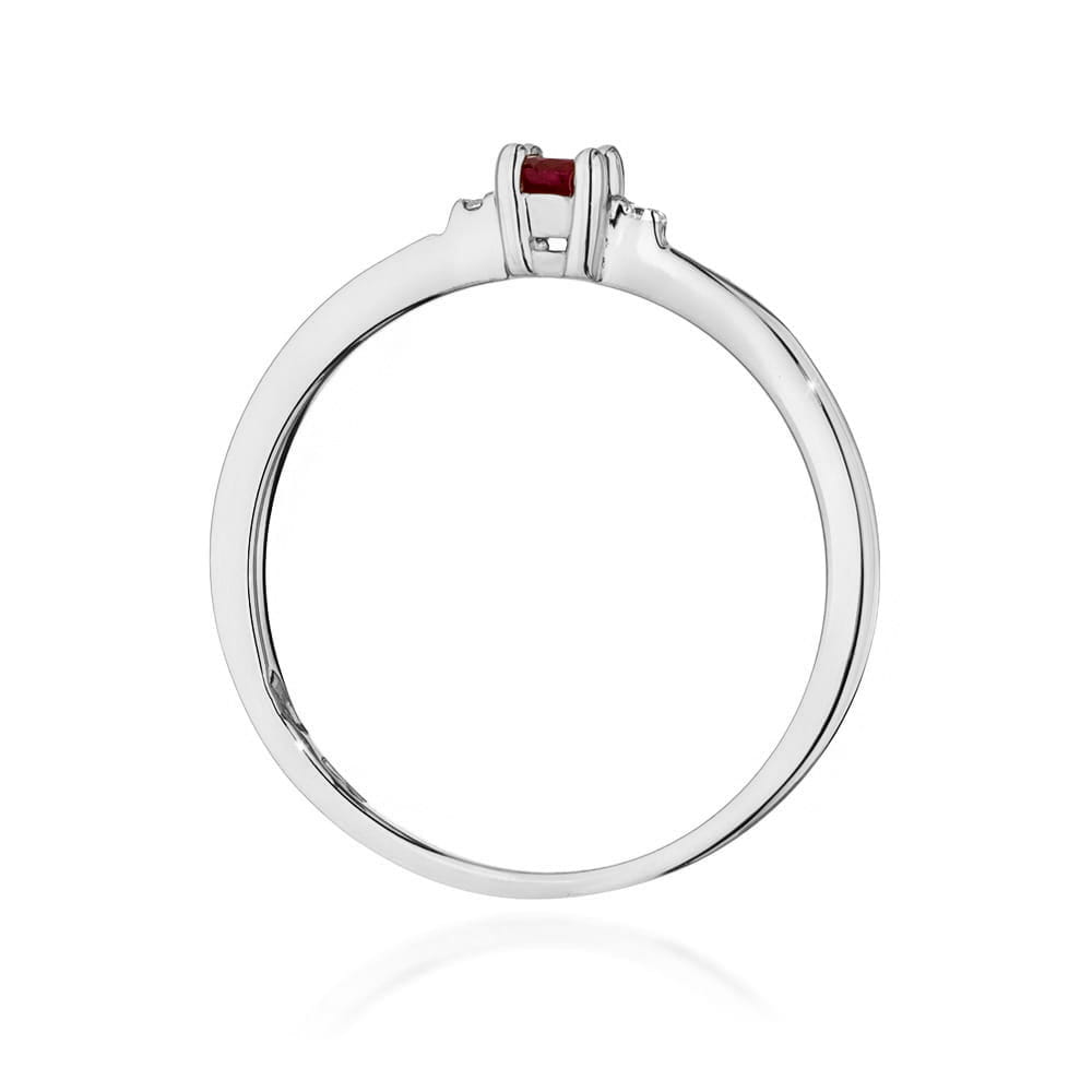 Pierścionek Rubin 0,15ct białe złoto 3 Pierścionek Rubin 0,15ct białe złoto - obrazek 3