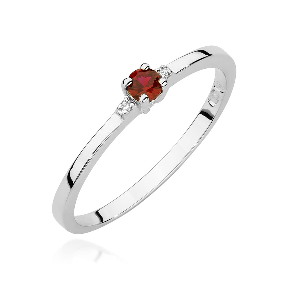 Pierścionek Rubin 0,15ct białe złoto 1 Pierścionek W0464 Rubin 0