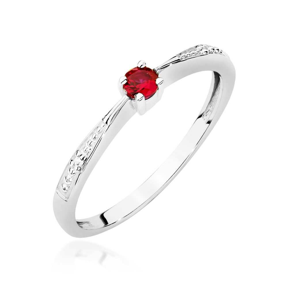 Pierścionek Rubin 0,15ct białe złoto 1 Pierścionek W0465 Rubin 0