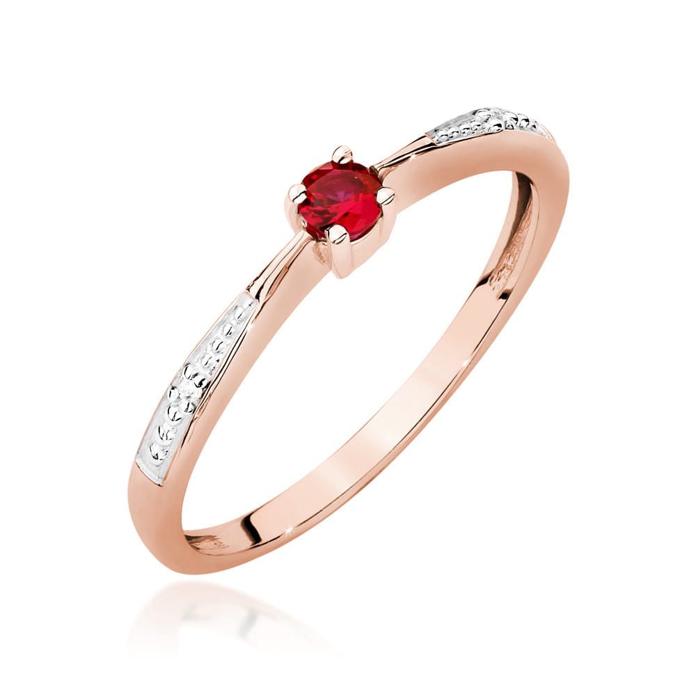 Pierścionek Rubin 0,15ct różowe złoto 1 Pierścionek W0465 Rubin 0