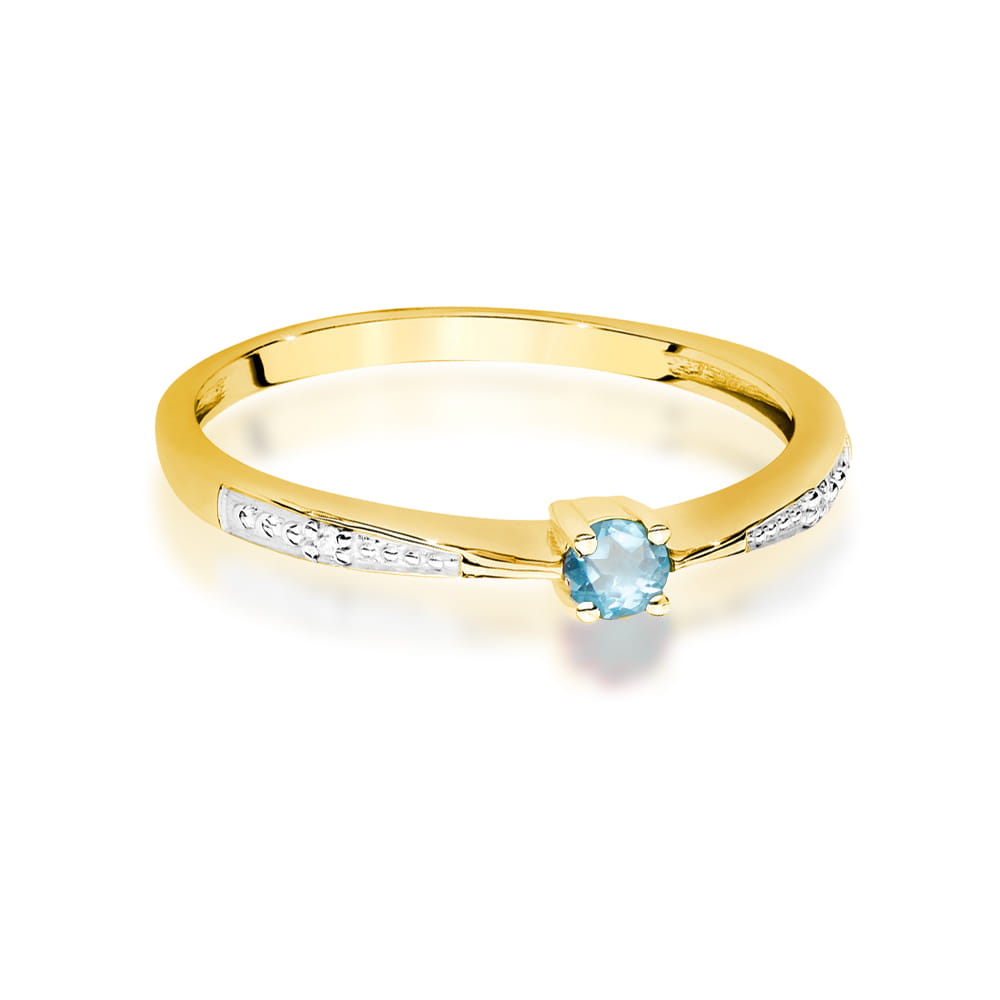 Pierścionek Topaz 0,15ct żółte złoto 2 15ct żółte złoto Jubiler Kraków BigDIAMOND