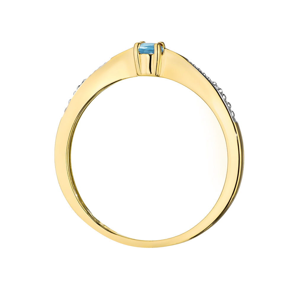 Pierścionek Topaz 0,15ct żółte złoto 3 Pierścionek Topaz 0,15ct żółte złoto - obrazek 3