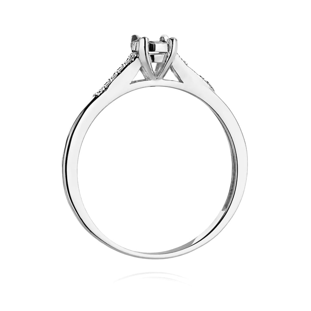 Pierścionek Diament 0,08ct białe złoto 3 Pierścionek Diament 0,08ct białe złoto - obrazek 3