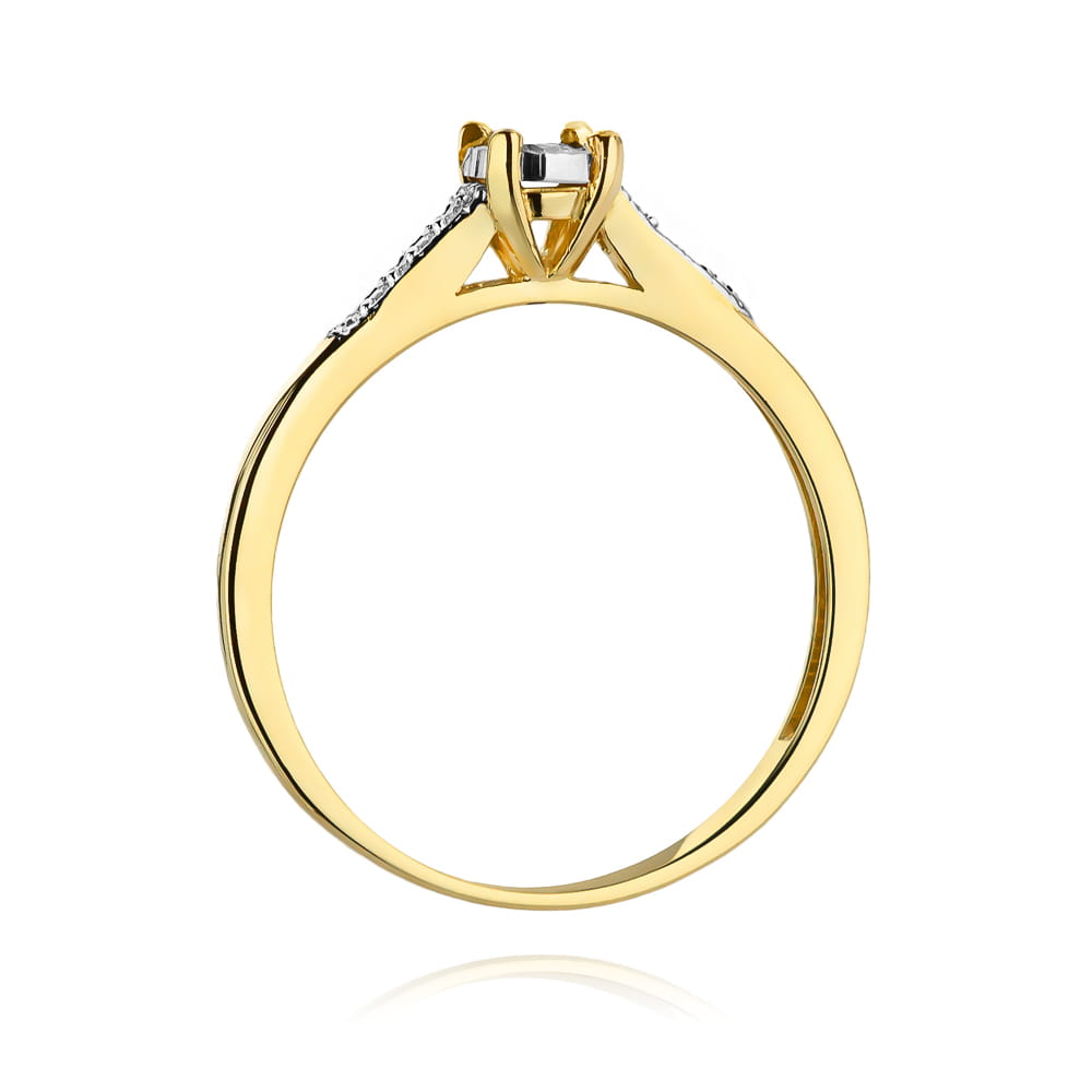 Pierścionek Diament 0,08ct żółte złoto 3 Pierścionek Diament 0,08ct żółte złoto - obrazek 3