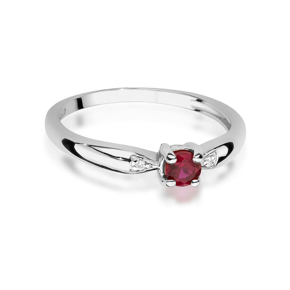 Pierścionek Rubin 0,15ct białe złoto 2 15ct białe złoto Jubiler Kraków BigDIAMOND