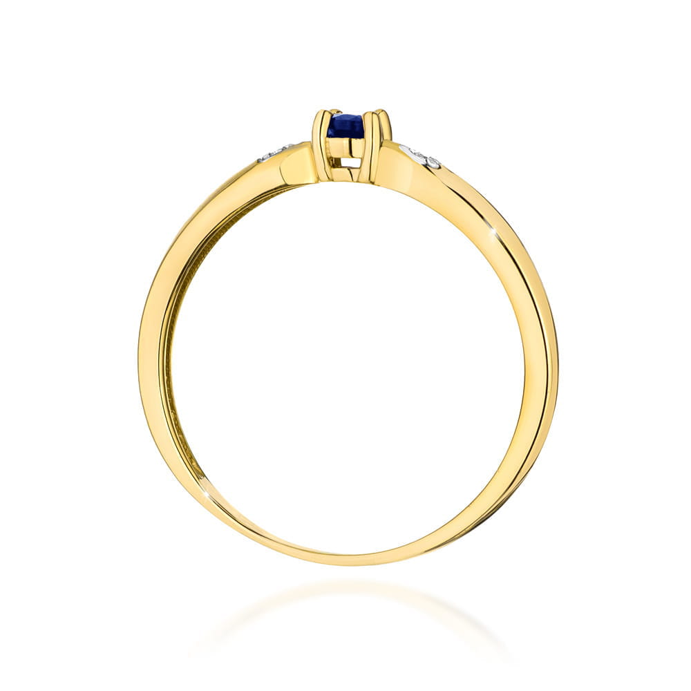 Pierścionek Szafir 0,15ct żółte złoto 3 Pierścionek Szafir 0,15ct żółte złoto - obrazek 3