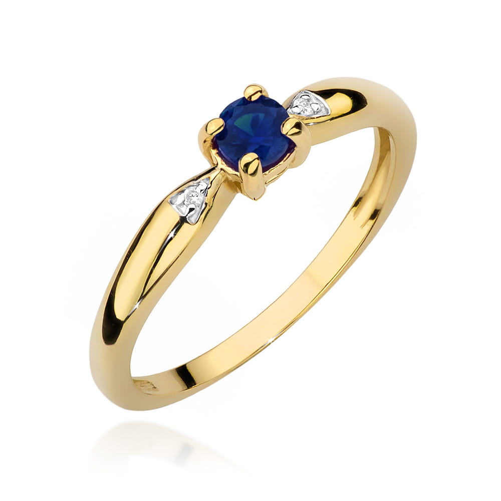 Pierścionek Szafir 0,15ct żółte złoto 1 Pierścionek W0469 Szafir 0