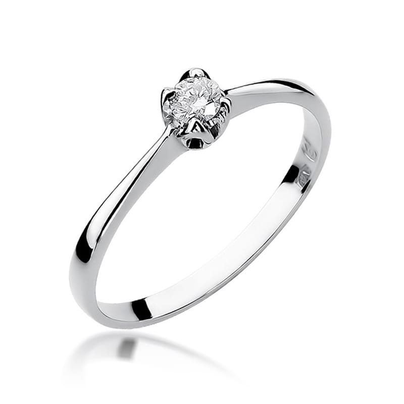 Pierścionek Diament 0,10ct białe złoto 1 Pierścionek W047 Diament 0
