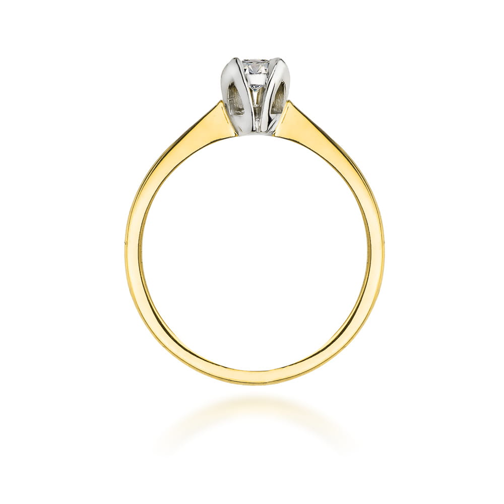 Pierścionek Diament 0,10ct żółte złoto 3 Pierścionek Diament 0,10ct żółte złoto - obrazek 3