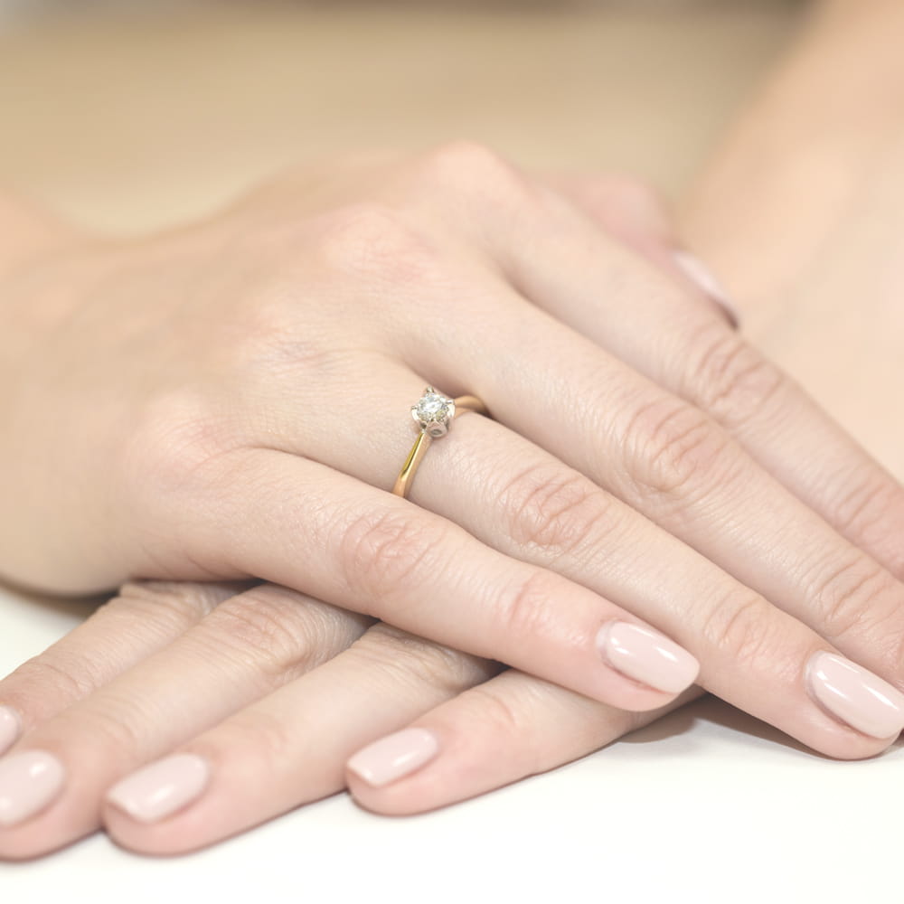 Pierścionek Diament 0,30ct żółte złoto 4 Pierścionek Diament 0,30ct żółte złoto - obrazek 4