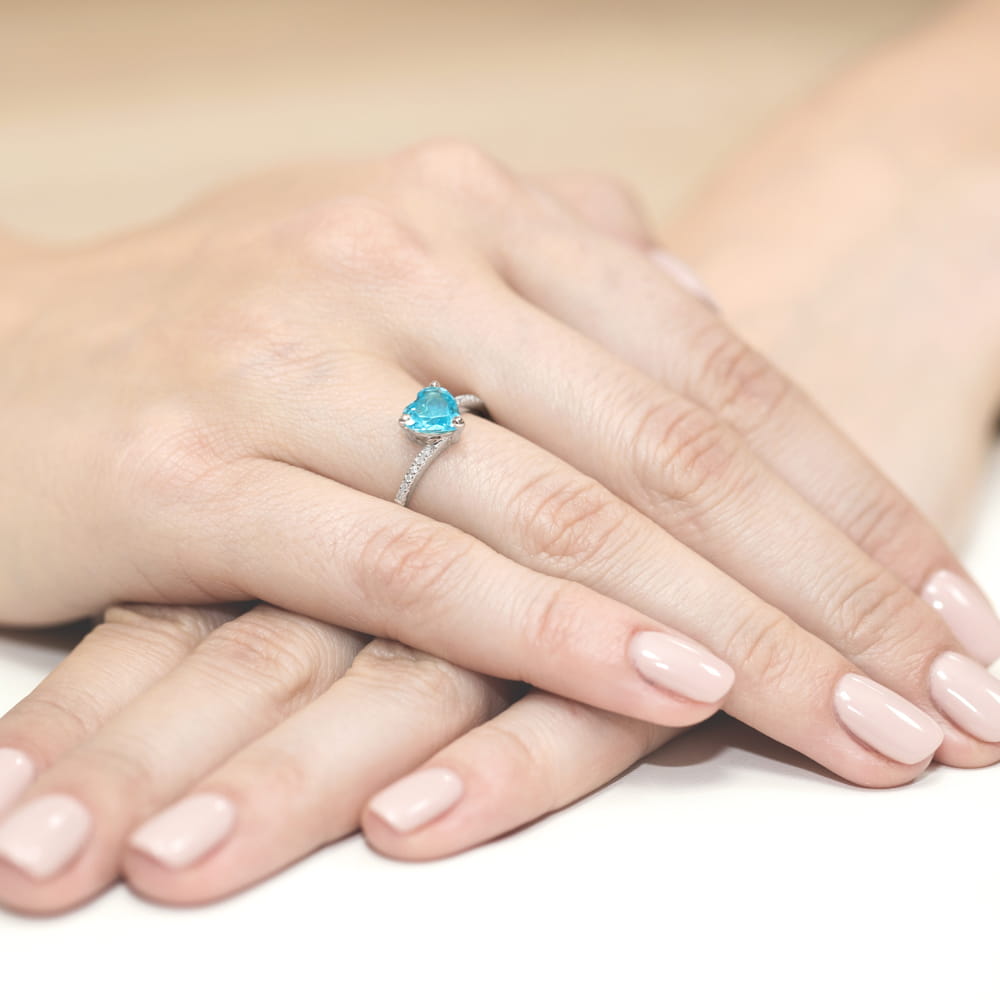 Pierścionek Topaz 1,20ct białe złoto 4 Pierścionek Topaz 1,20ct białe złoto - obrazek 4