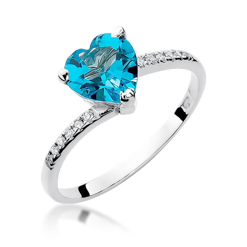 Pierścionek Topaz 1,20ct białe złoto 1 Pierścionek W050 Topaz 1