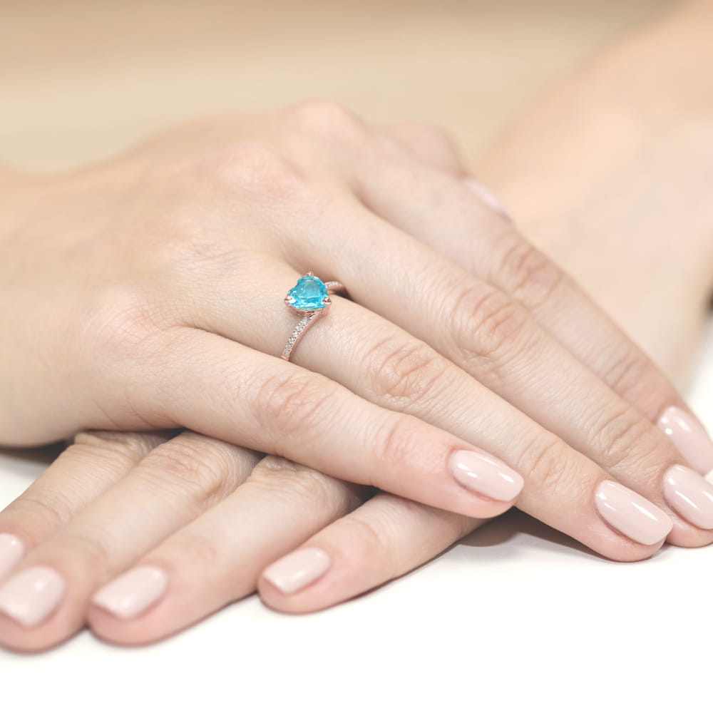 Pierścionek Topaz 1,20ct różowe złoto 4 Pierścionek Topaz 1,20ct różowe złoto - obrazek 4