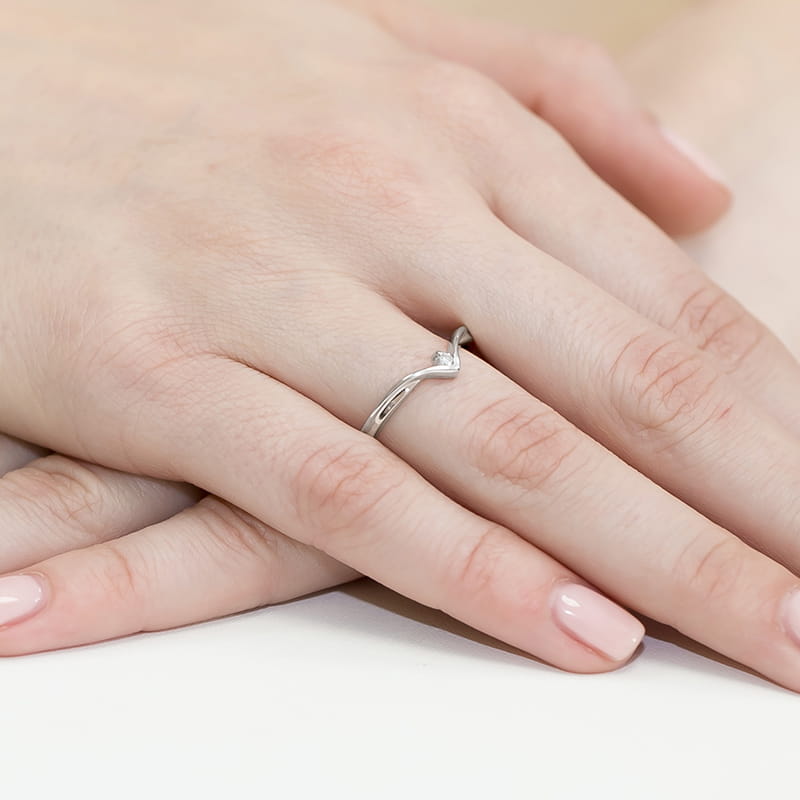 Pierścionek Diament 0,04ct białe złoto 4 Pierścionek Diament 0,04ct białe złoto - obrazek 4