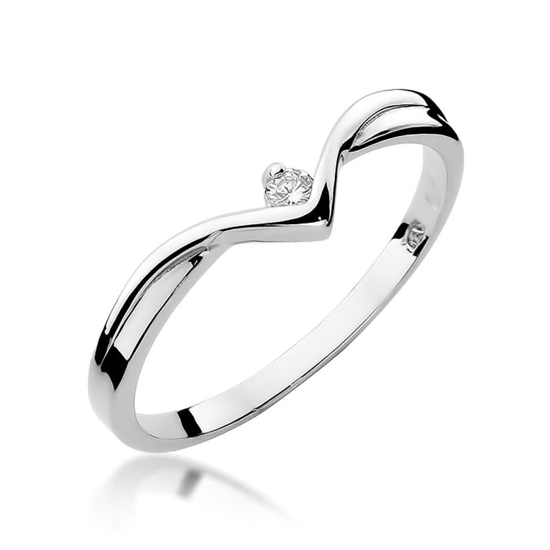 Pierścionek Diament 0,04ct białe złoto 1 Pierścionek W051 Diament 0