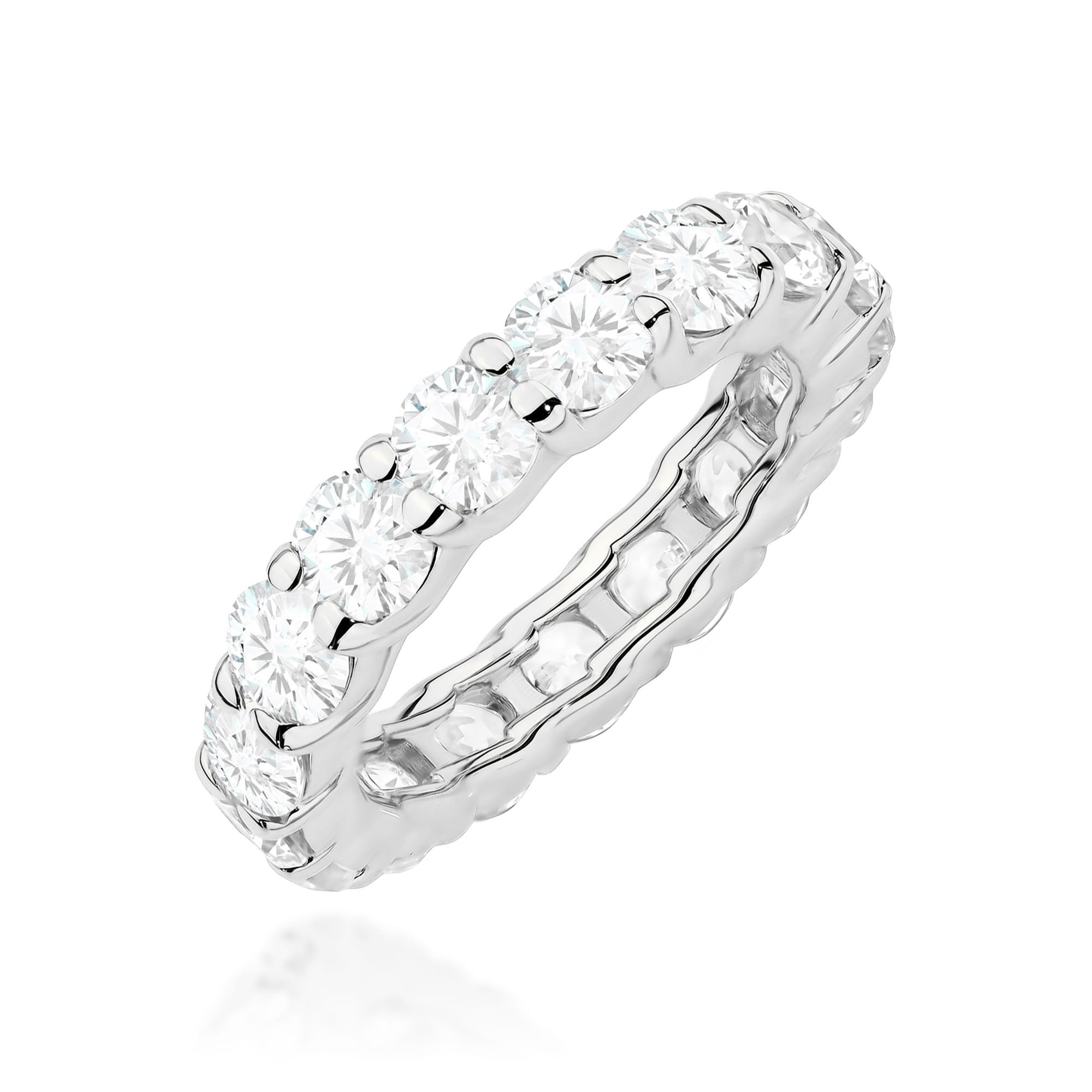 Pierścionek z diamentami laboratoryjnymi białe złoto 1 Pierścionek W0516 z diamentami laboratoryjnymi białe złoto Jubiler Kraków BigDIAMOND