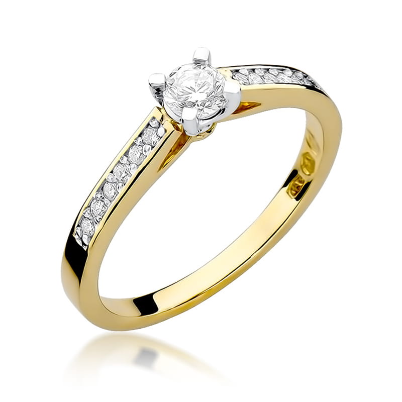 Pierścionek Diament 0,30ct żółte złoto 1 Pierścionek W052 Diament 0