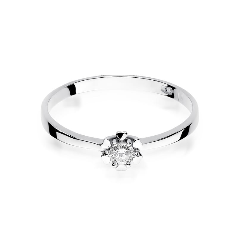 Pierścionek Diament 0,10ct białe złoto 2 10ct białe złoto Jubiler Kraków BigDIAMOND