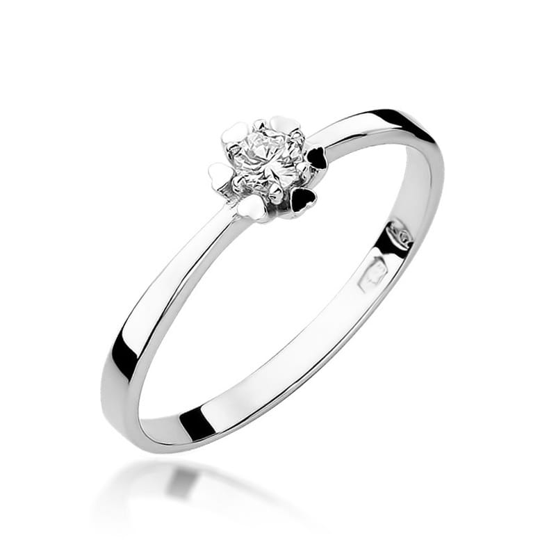 Pierścionek Diament 0,10ct białe złoto 1 Pierścionek W053 Diament 0