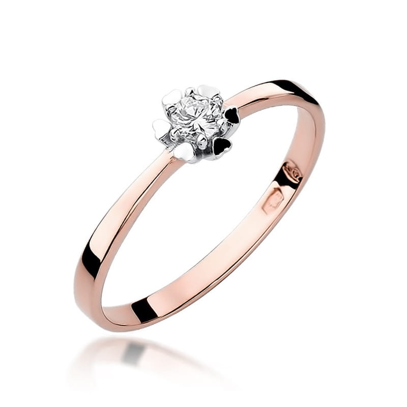Pierścionek Diament 0,10ct różowe złoto 1 Pierścionek W053 Diament 0