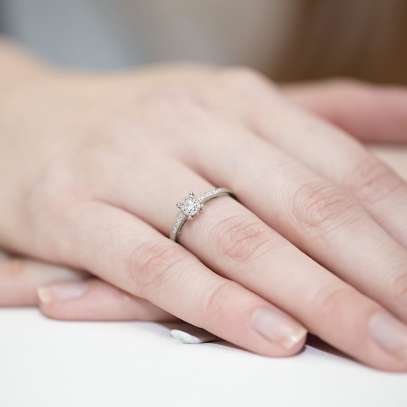 Pierścionek Diament 0,04ct białe złoto 4 Pierścionek Diament 0,04ct białe złoto - obrazek 4