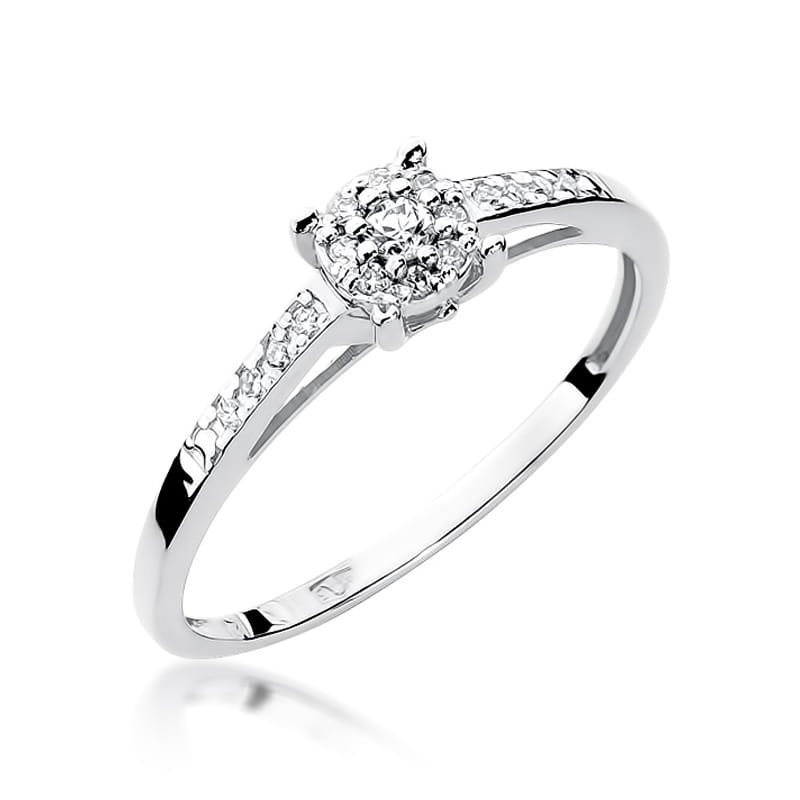 Pierścionek Diament 0,04ct białe złoto 1 Pierścionek W055 Diament 0