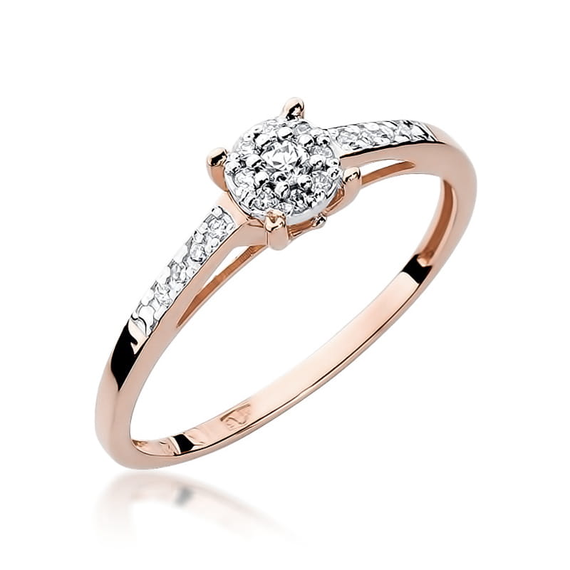 Pierścionek Diament 0,04ct różowe złoto 1 Pierścionek W055 Diament 0