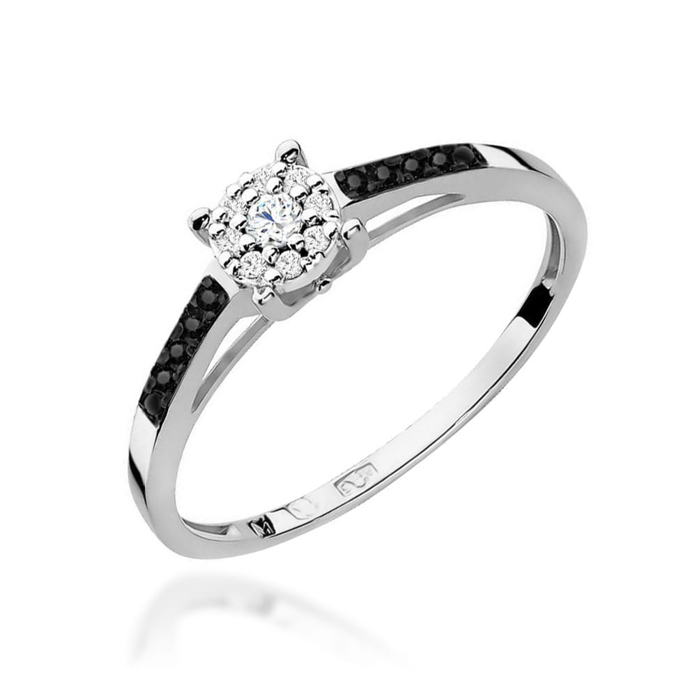 Pierścionek Diament 0,08ct białe złoto 1 Pierścionek W055 Diament 0