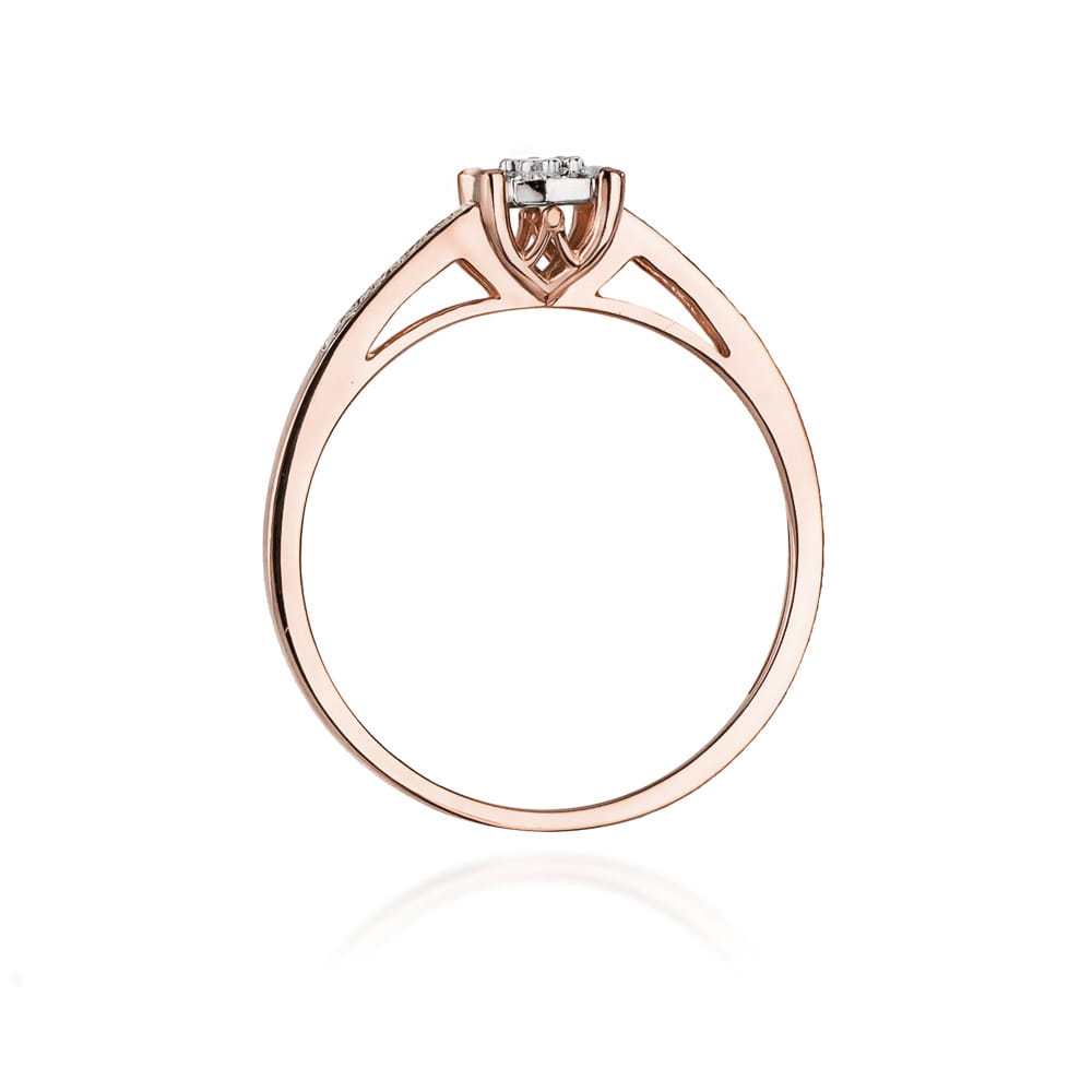 Pierścionek Diament 0,08ct różowe złoto 3 Pierścionek Diament 0,08ct różowe złoto - obrazek 3