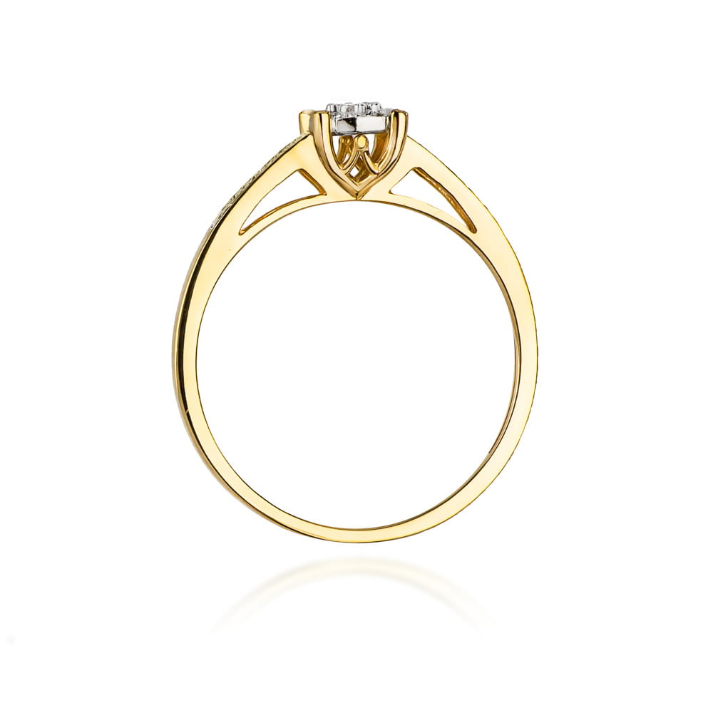 Pierścionek Diament 0,08ct żółte złoto 3 Pierścionek Diament 0,08ct żółte złoto - obrazek 3