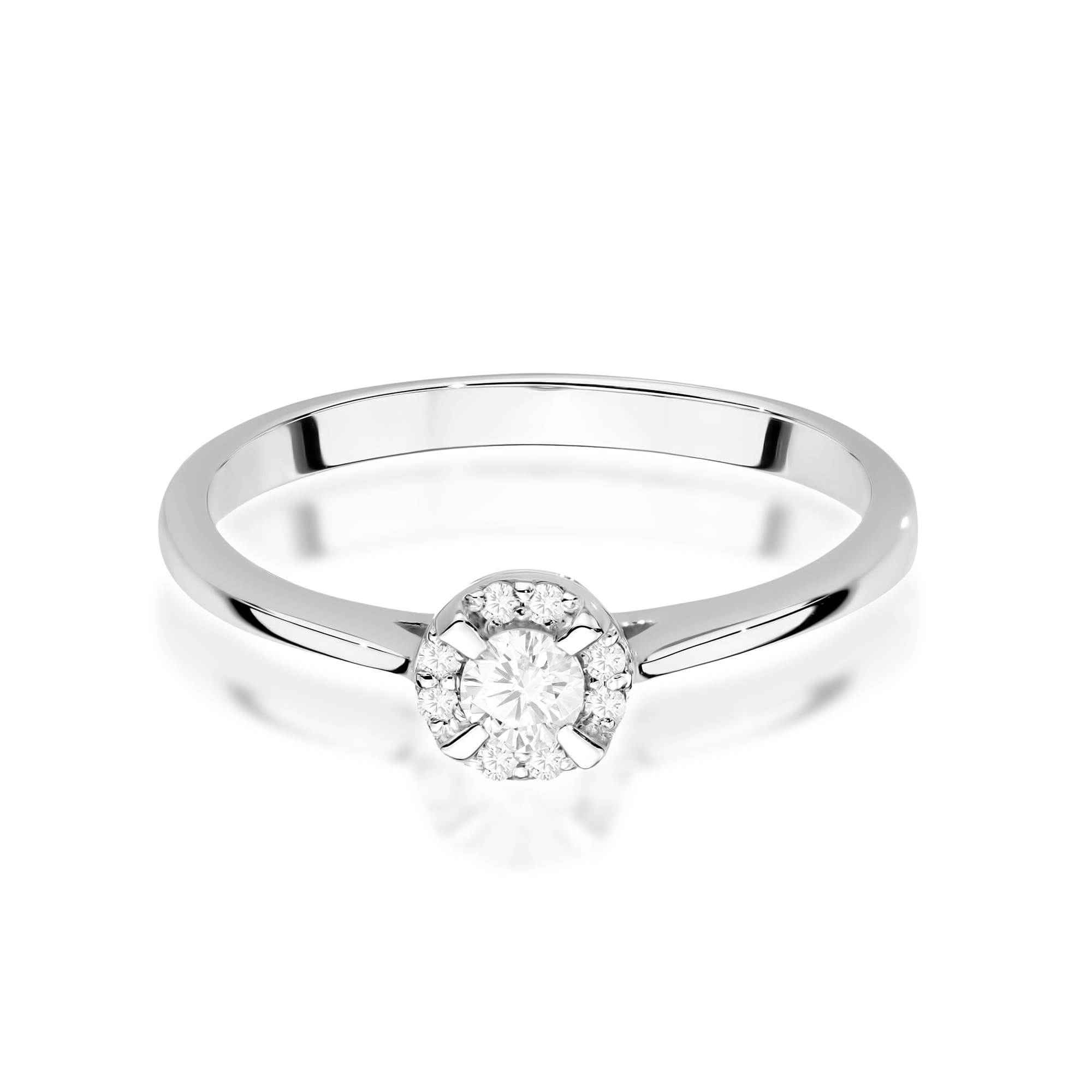 Pierścionek W0560 Diament 0.10ct białe złoto 2 Pierścionek W0560 Diament 0.10ct białe złoto - obrazek 2