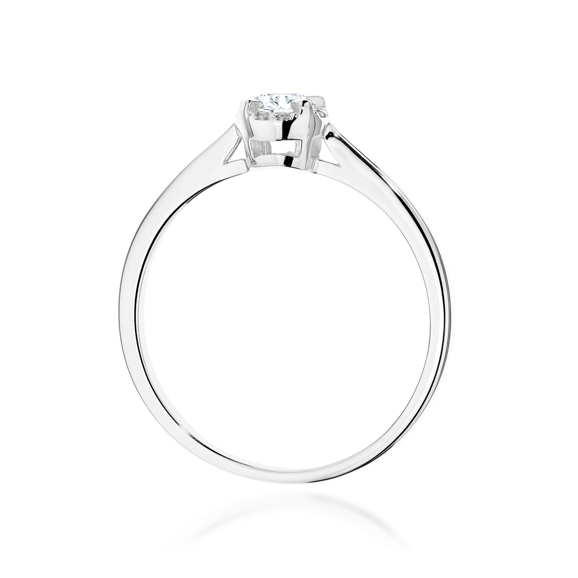 Pierścionek W0560 Diament 0.10ct białe złoto 3 Pierścionek W0560 Diament 0.10ct białe złoto - obrazek 3