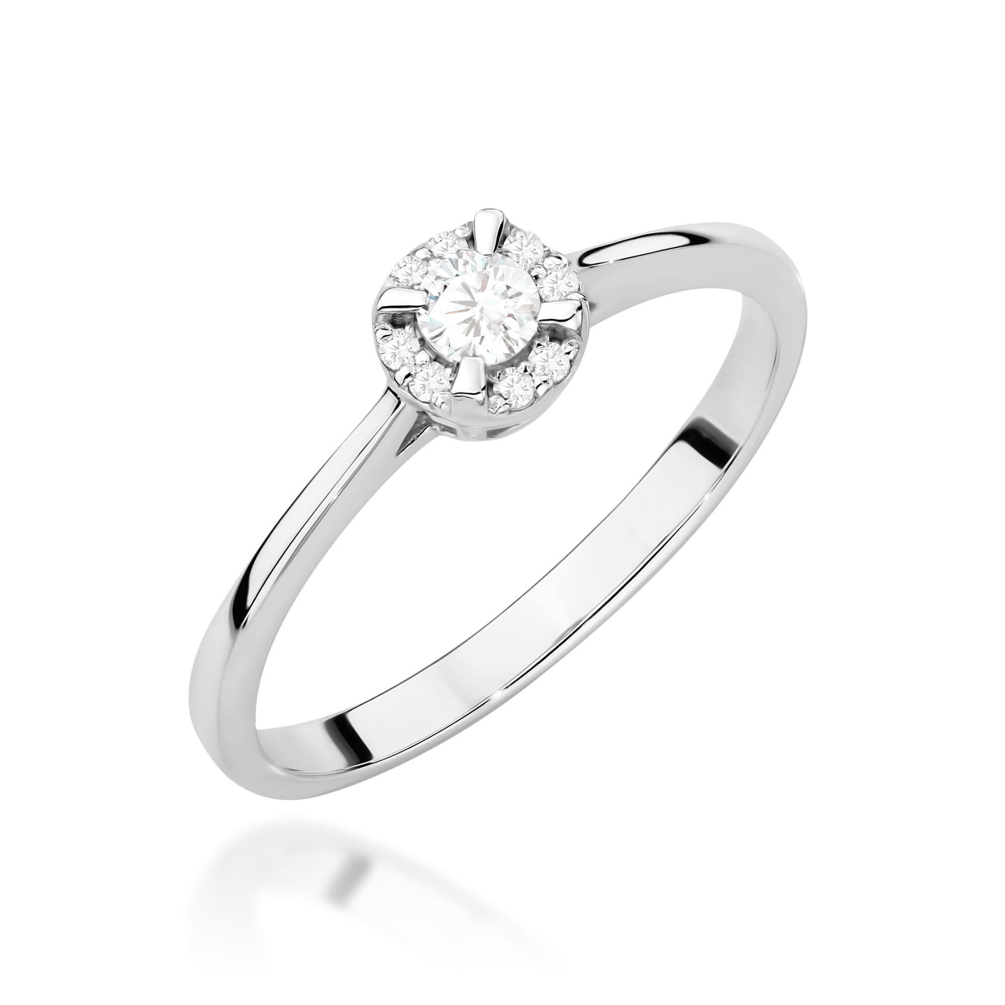 Pierścionek W0560 Diament 0.10ct białe złoto 1 Pierścionek W0560 Diament 0.10ct białe złoto Jubiler Kraków BigDIAMOND