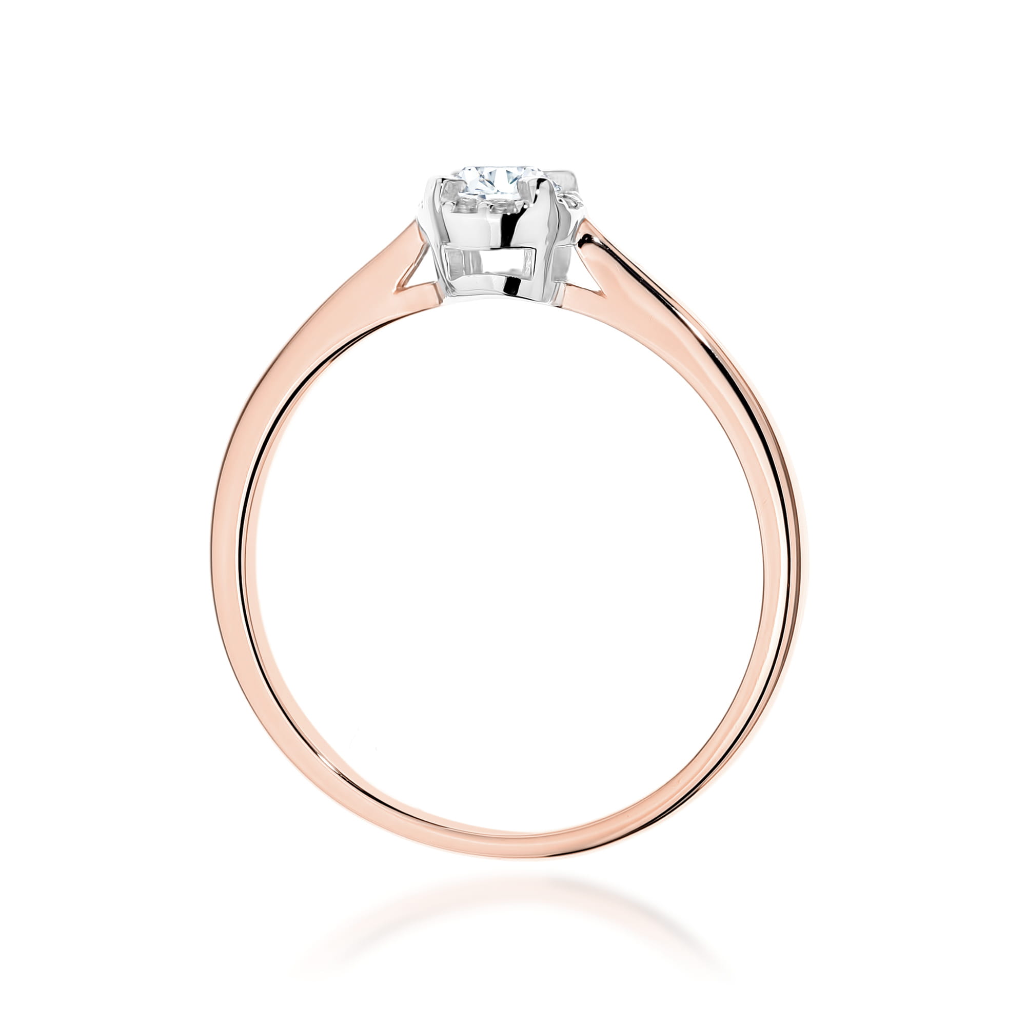 Pierścionek W0560 z diamentami różowe złoto 3 Pierścionek W0560 z diamentami różowe złoto - obrazek 3