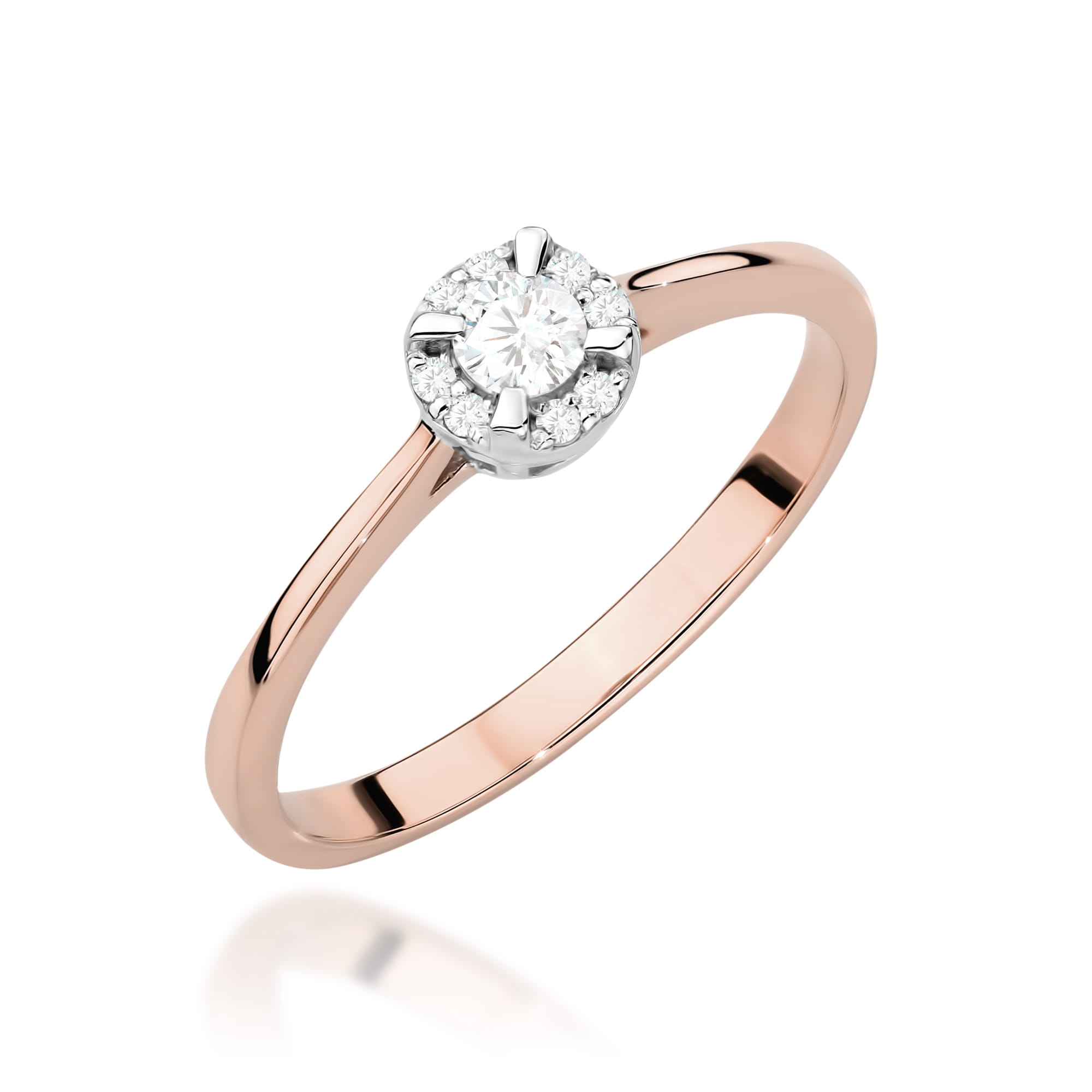 Pierścionek W0560 z diamentami różowe złoto 1 Pierścionek W0560 z diamentami różowe złoto Jubiler Kraków BigDIAMOND