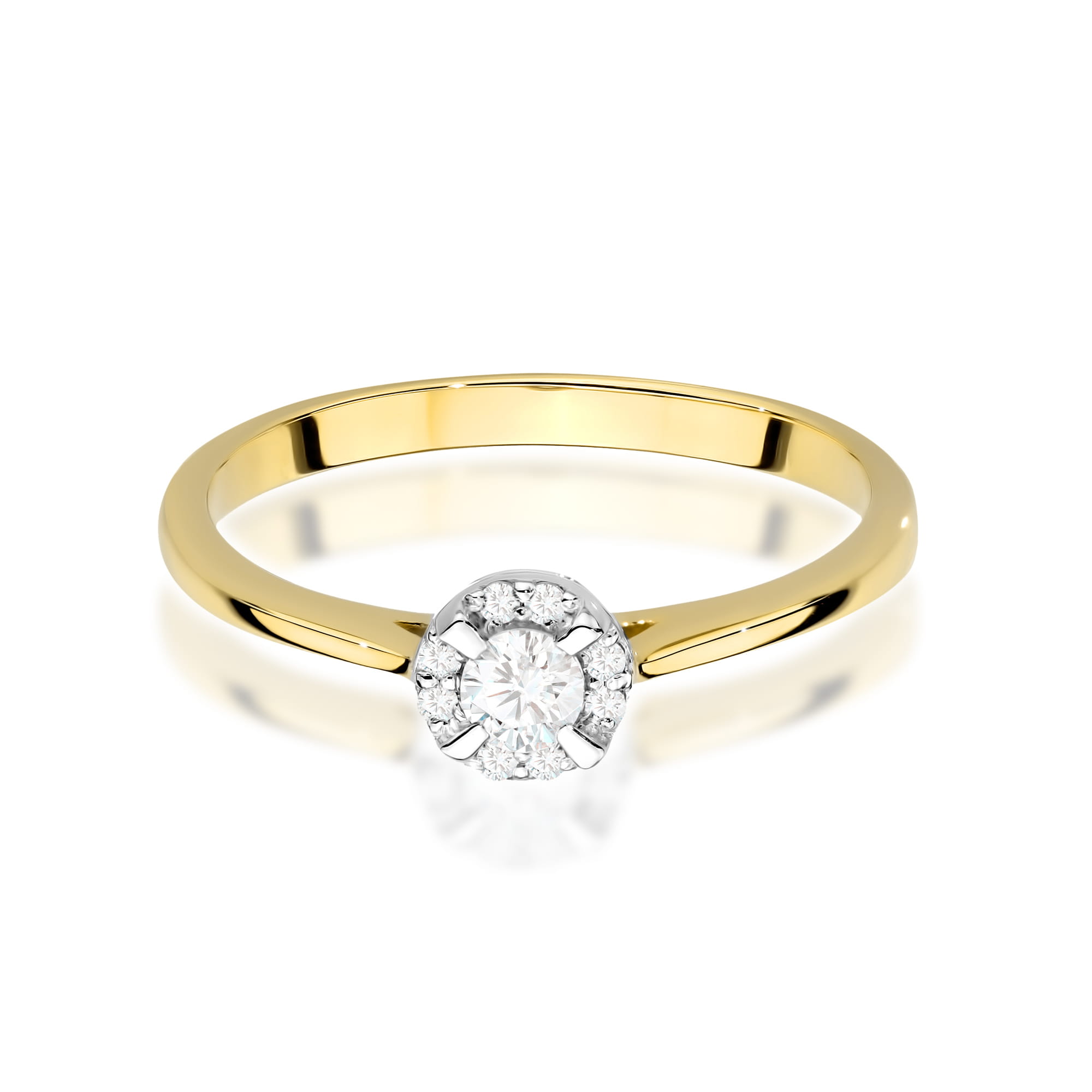 Pierścionek W0560 z diamentami żółte złoto 2 Pierścionek W0560 z diamentami żółte złoto - obrazek 2