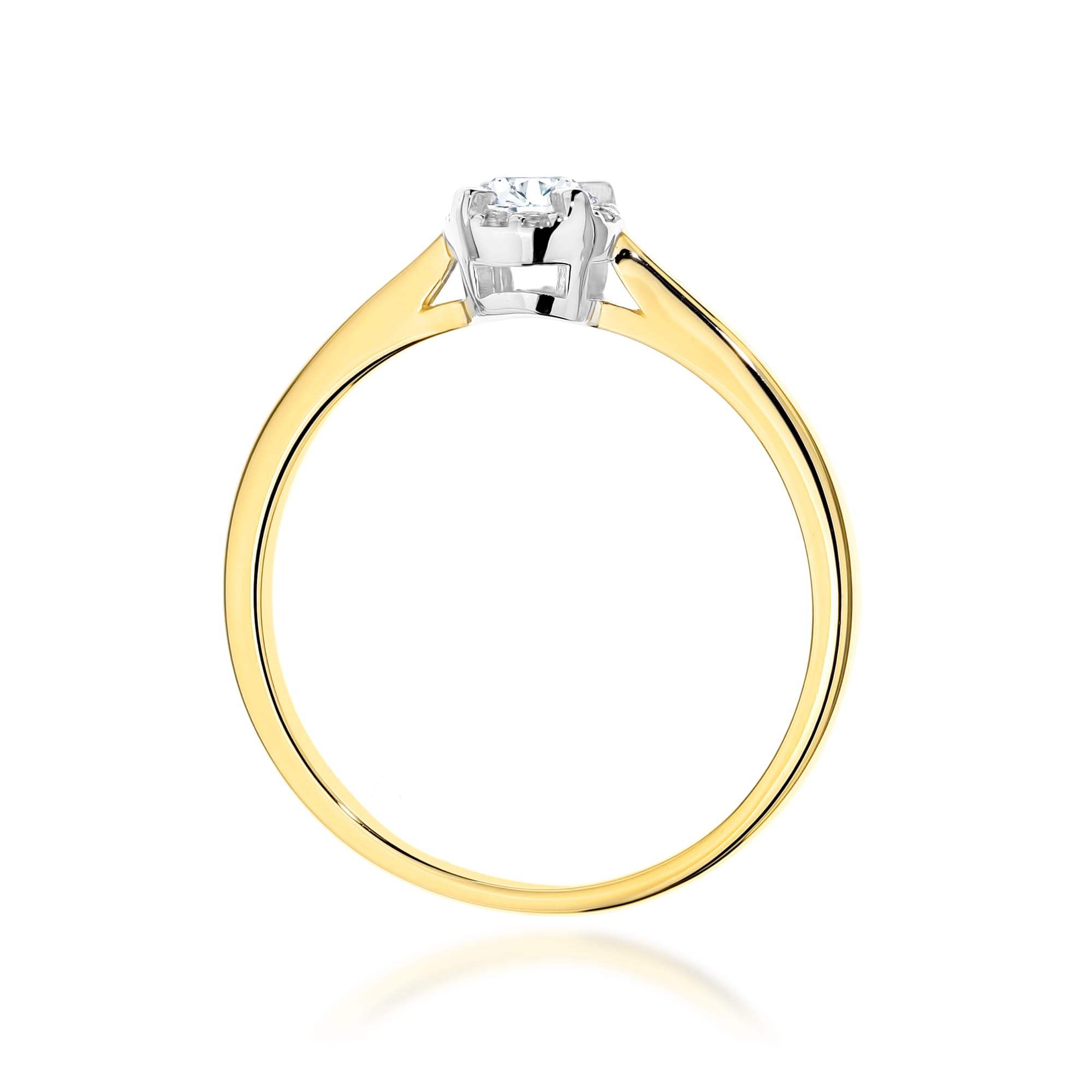 Pierścionek W0560 z diamentami żółte złoto 3 Pierścionek W0560 z diamentami żółte złoto - obrazek 3