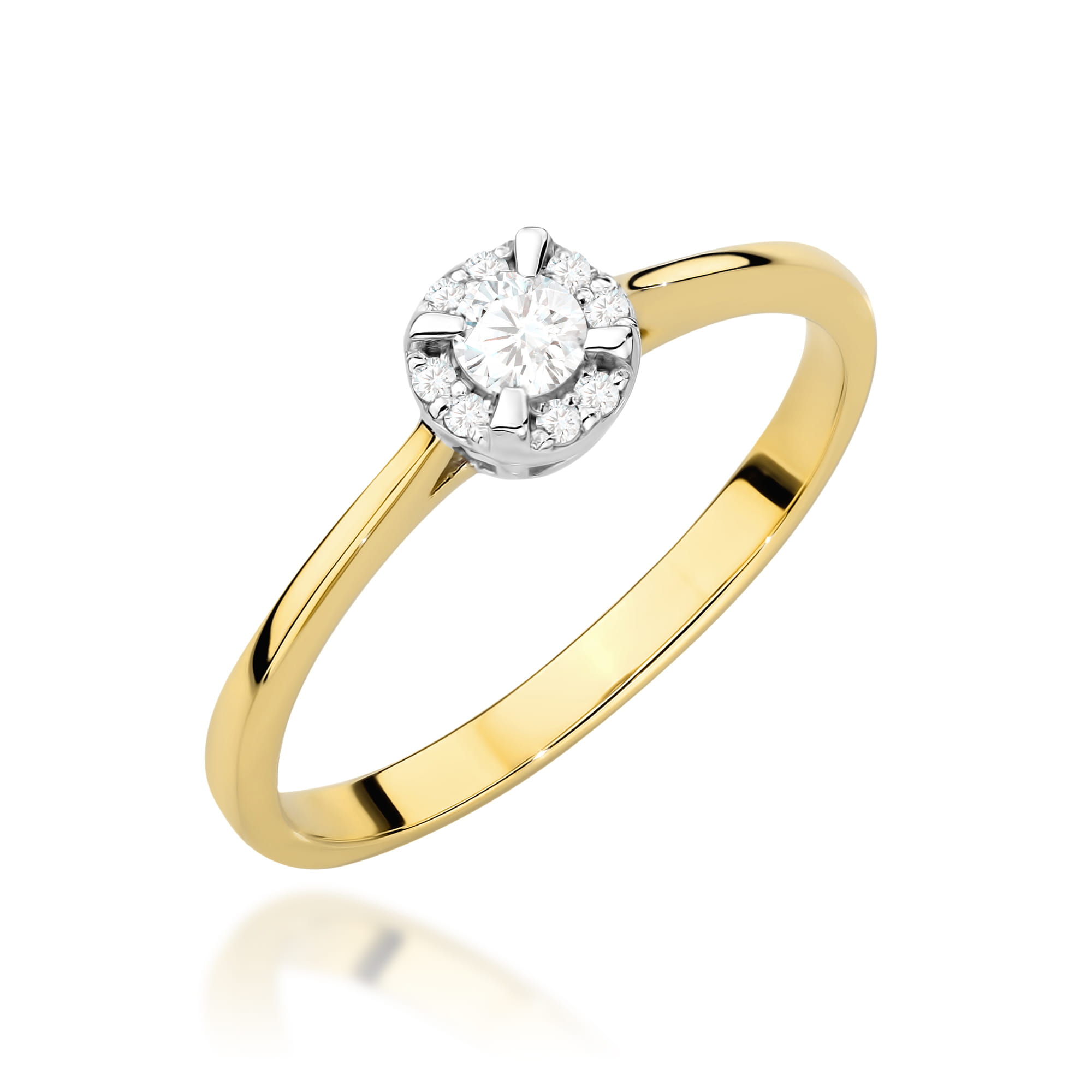 Pierścionek W0560 z diamentami żółte złoto 1 Pierścionek W0560 z diamentami żółte złoto Jubiler Kraków BigDIAMOND