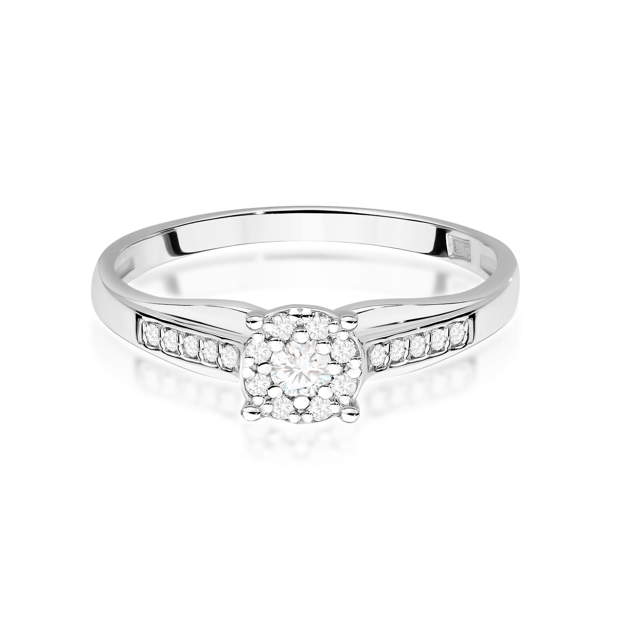 Pierścionek W0564 z diamentami białe złoto 2 Pierścionek W0564 z diamentami białe złoto - obrazek 2