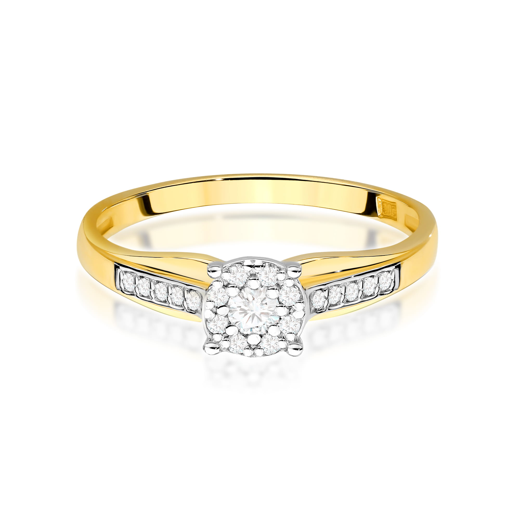 Pierścionek W0564 z diamentami żółte złoto 2 Pierścionek W0564 z diamentami żółte złoto - obrazek 2