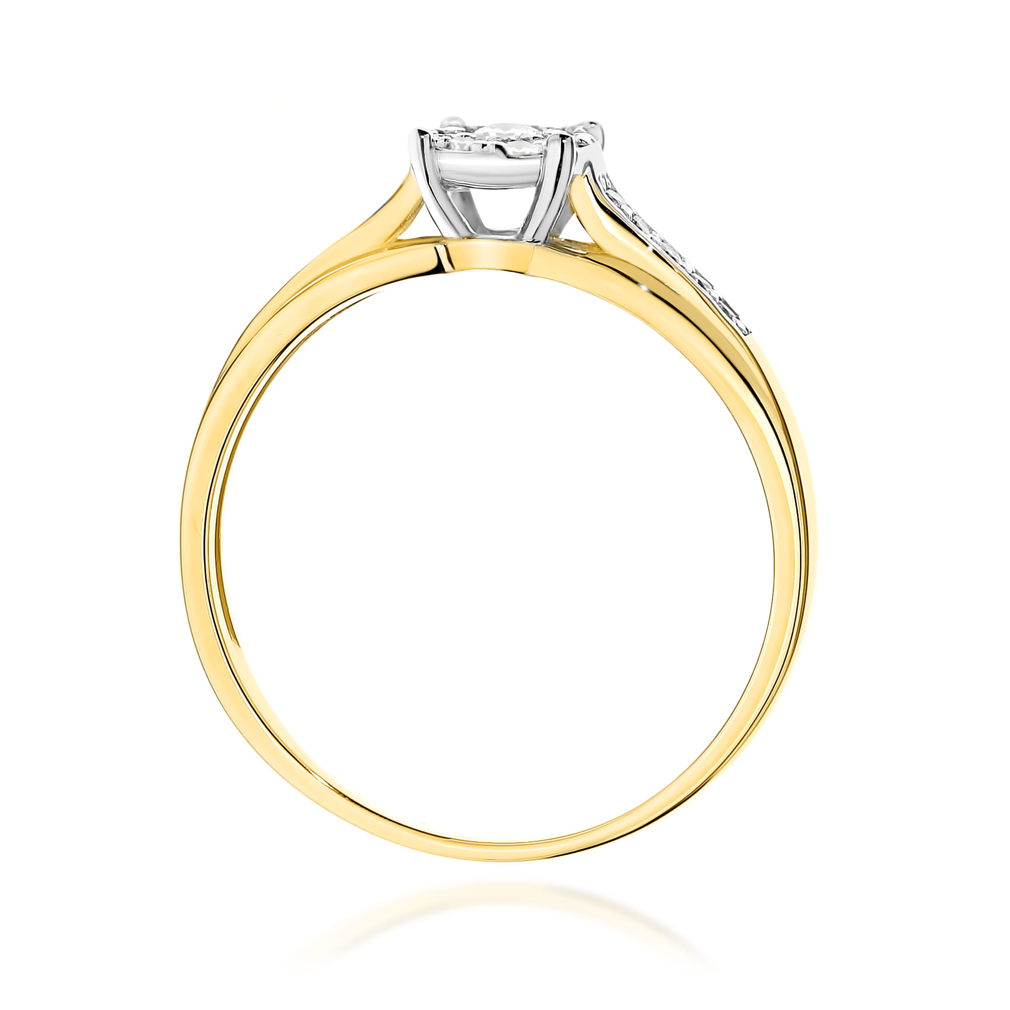 Pierścionek W0564 z diamentami żółte złoto 3 Pierścionek W0564 z diamentami żółte złoto - obrazek 3