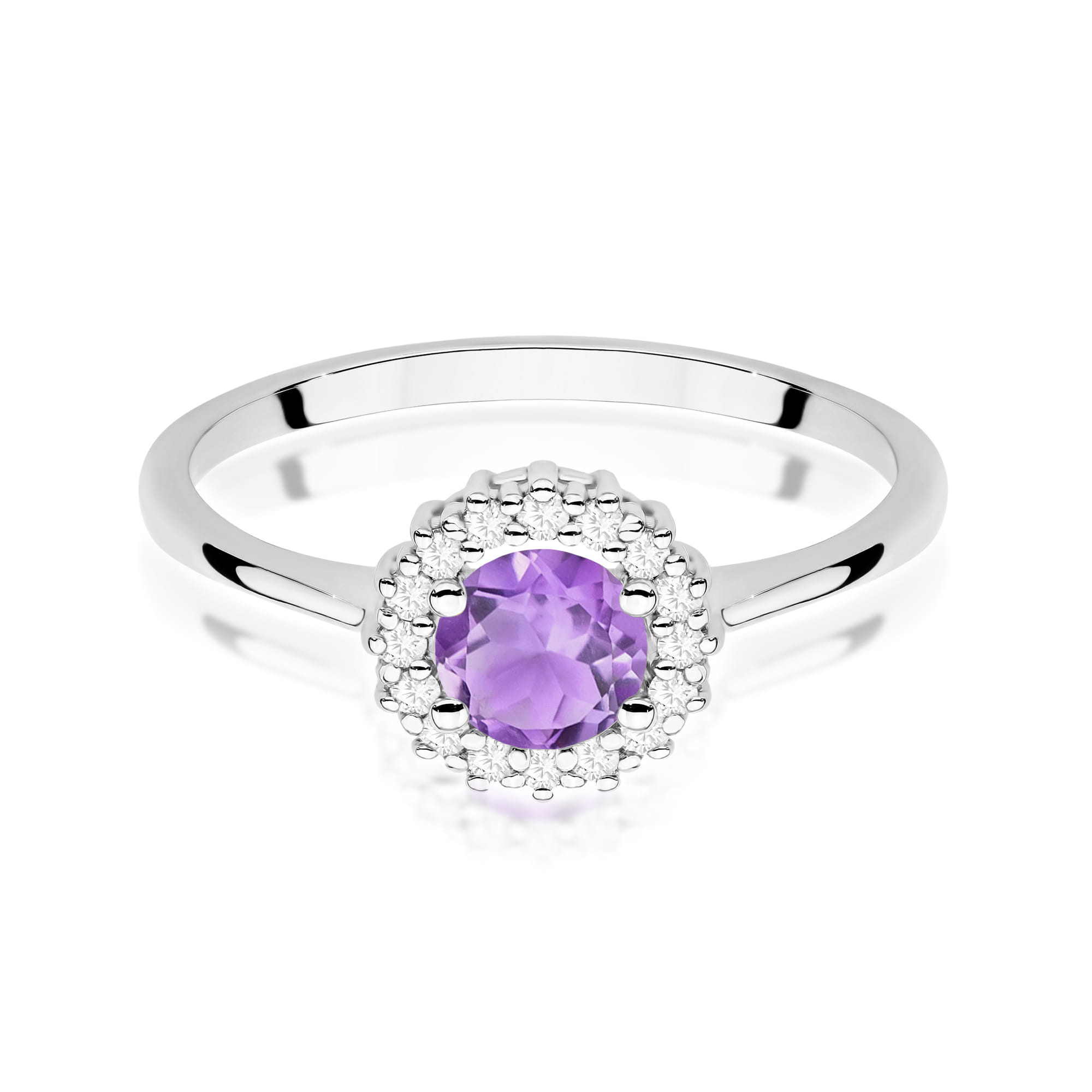 Pierścionek W0572 Ametyst 0,50ct białe złoto 2 50ct białe złoto Jubiler Kraków BigDIAMOND