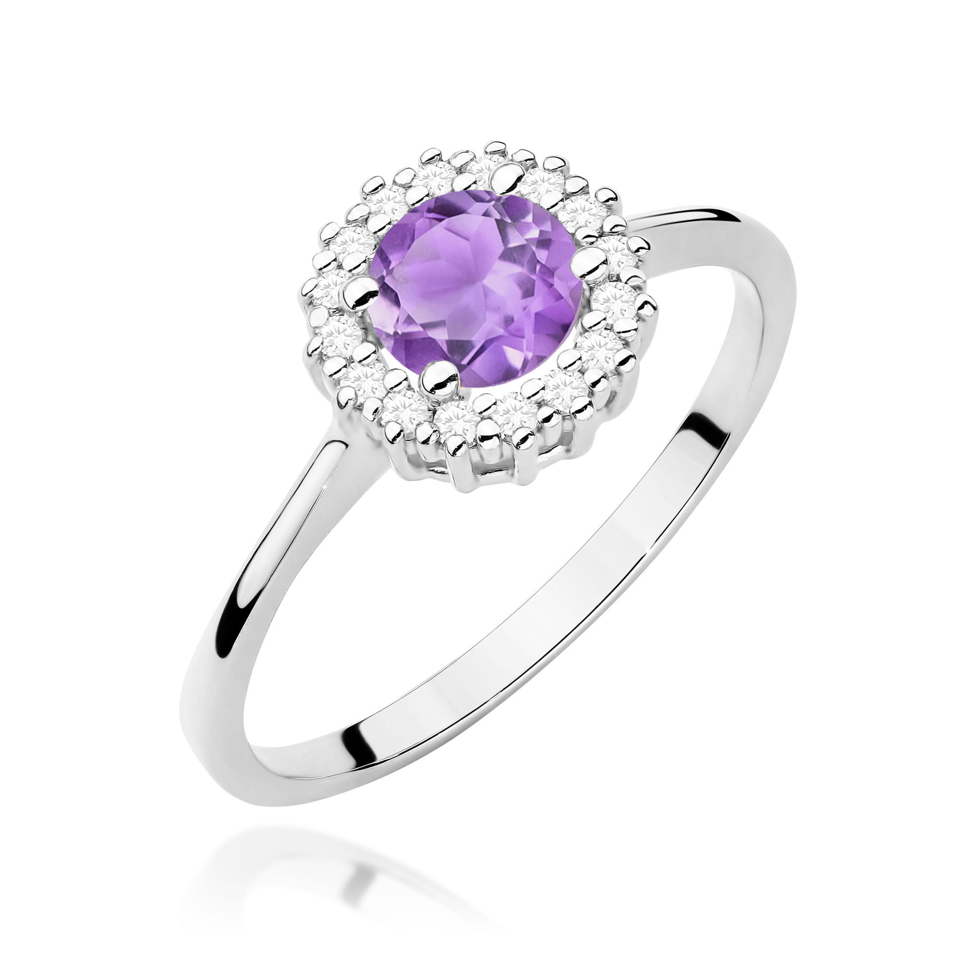 Pierścionek W0572 Ametyst 0,50ct białe złoto 1 Pierścionek W0572 Ametyst 0