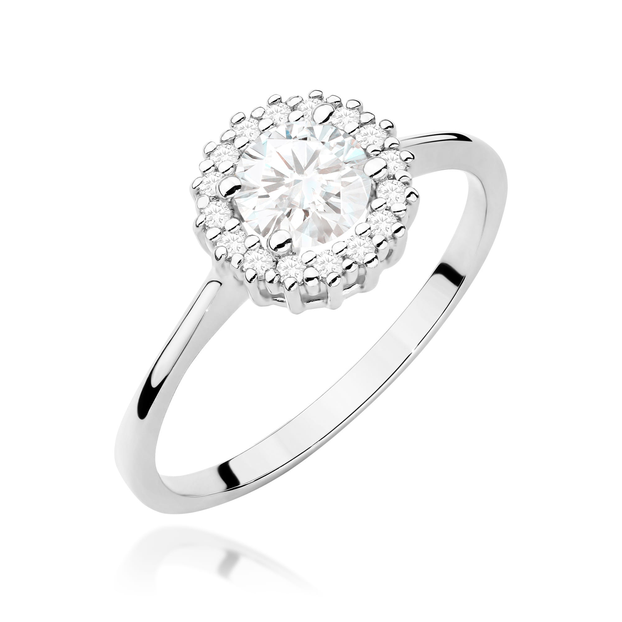 Pierścionek Biały Szafir 0,60ct białe złoto 1 Pierścionek W0572 Biały Szafir 0