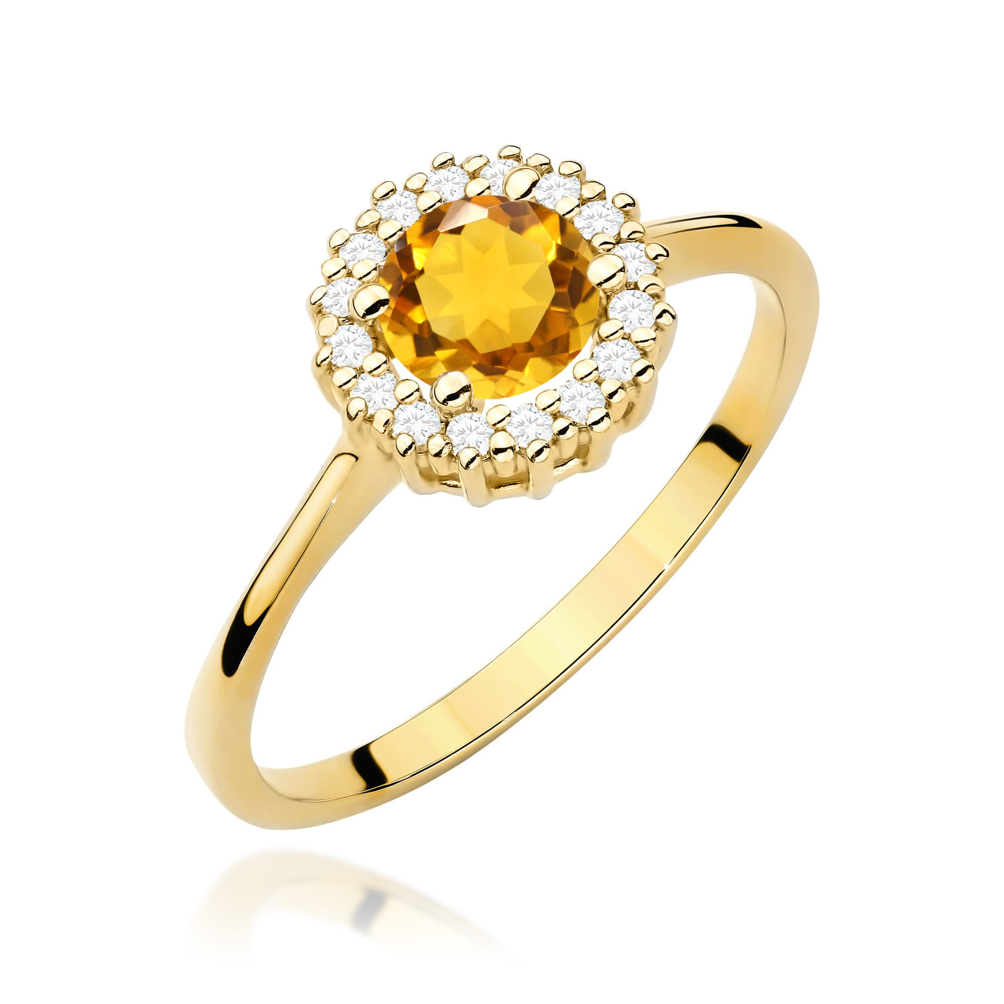 Pierścionek Cytryn 0,50ct żółte złoto 1 Pierścionek W0572 Cytryn 0