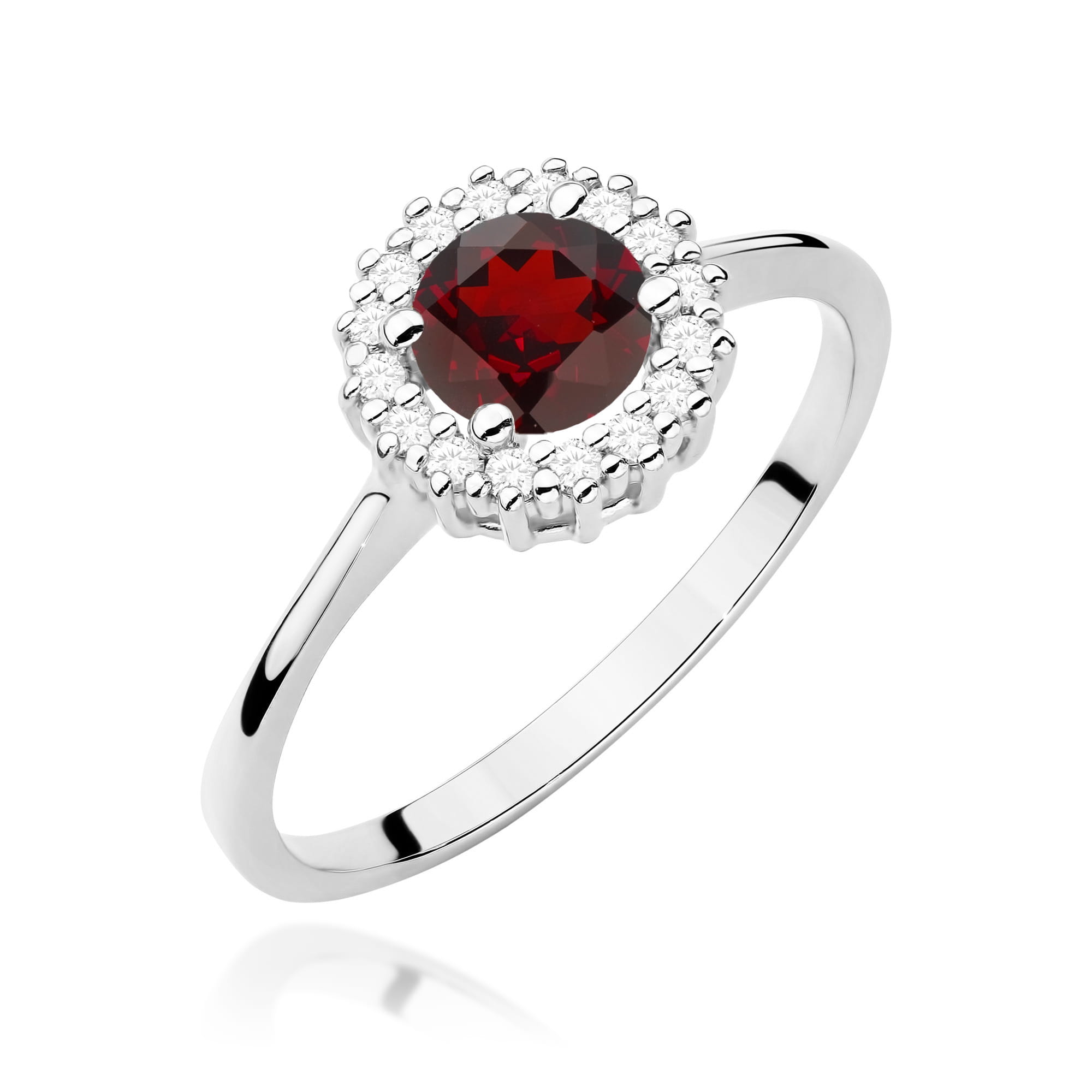 Pierścionek W0572 Granat 0,60ct białe złoto 1 Pierścionek W0572 Granat 0