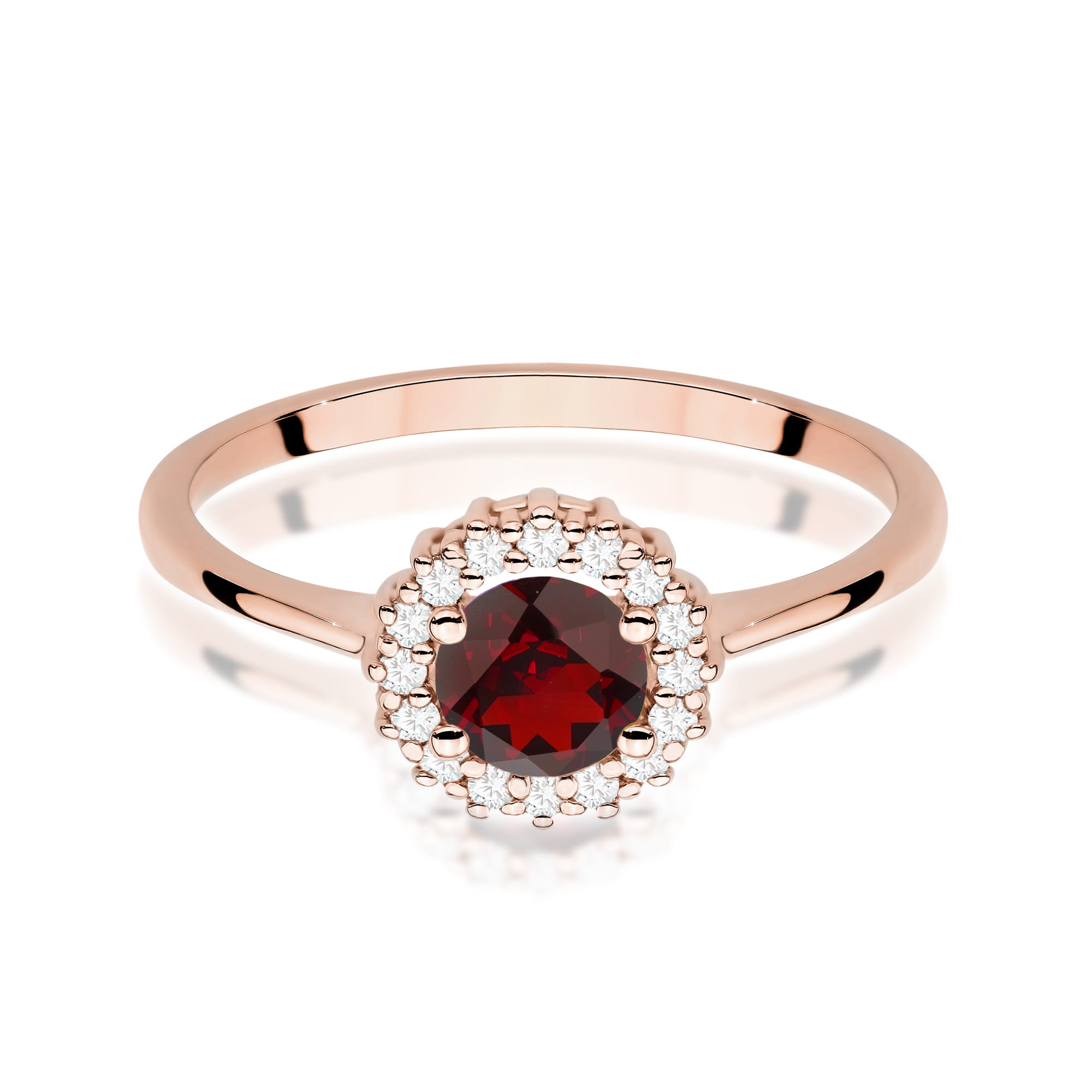 Pierścionek W0572 Granat 0,60ct różowe złoto 2 60ct różowe złoto Jubiler Kraków BigDIAMOND