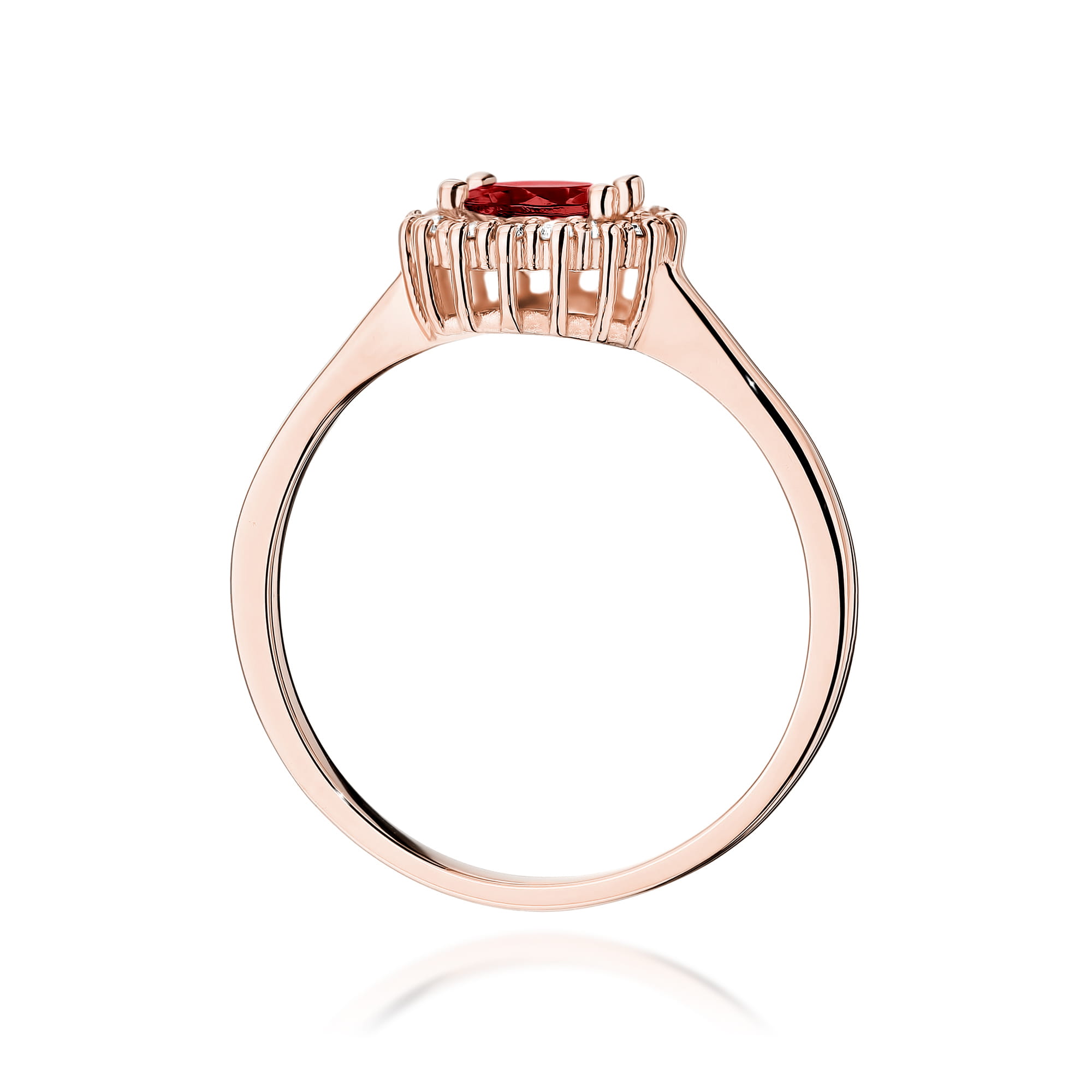 Pierścionek W0572 Granat 0,60ct różowe złoto 3 Pierścionek W0572 Granat 0,60ct różowe złoto - obrazek 3